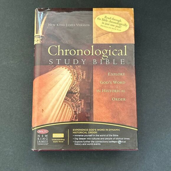 Chronological Study Bible NKJV New King James Version Thomas Nelson Hardcover - Picture 1 of 8